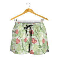 Anthurium Pikake Ti Leaf Palaka Shorts for Women Green Version