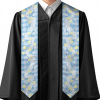 Anthurium Plumeria Lei Pastel Graduation Stole Blue Hawaiian Splendid Palaka LT01 - Polynesian Pride
