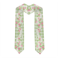 Anthurium Plumeria Lei Pastel Graduation Stole Green Hawaiian Splendid Palaka LT01 - Polynesian Pride