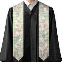 Anthurium Plumeria Lei Pastel Graduation Stole Green Hawaiian Splendid Palaka LT01 - Polynesian Pride