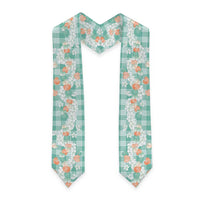 Anthurium Plumeria Lei Pastel Graduation Stole Teal Hawaiian Splendid Palaka LT01 - Polynesian Pride