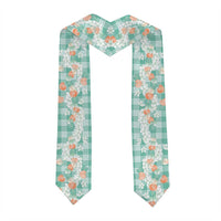 Anthurium Plumeria Lei Pastel Graduation Stole Teal Hawaiian Splendid Palaka LT01 - Polynesian Pride