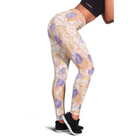 Anthurium Plumeria Lei Pastel Leggings Orange Hawaiian Splendid Palaka