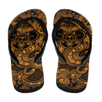 Aotearoa Maori Hei Tiki Flip Flops Koura Kowhaiwhai Puhoro Motif