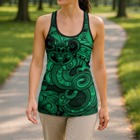 Aotearoa Maori Hei Tiki Hollow Tank Top Kakariki Kowhaiwhai Puhoro Motif LT9 - Polynesian Pride