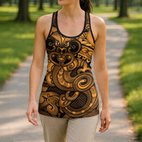 Aotearoa Maori Hei Tiki Hollow Tank Top Koura Kowhaiwhai Puhoro Motif LT9 - Polynesian Pride