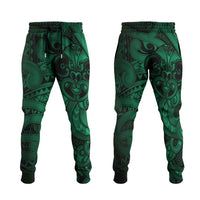 Aotearoa Maori Hei Tiki Jogger Pants Kakariki Kowhaiwhai Puhoro Motif LT9 Green - Polynesian Pride