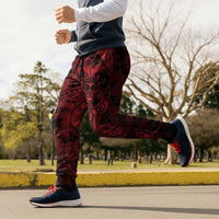 Aotearoa Maori Hei Tiki Jogger Pants Whero Kowhaiwhai Puhoro Motif LT9 - Polynesian Pride