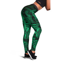 Aotearoa Maori Hei Tiki Leggings Kakariki Kowhaiwhai Puhoro Motif LT9 - Polynesian Pride