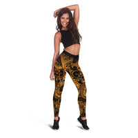 Aotearoa Maori Hei Tiki Leggings Koura Kowhaiwhai Puhoro Motif LT9 - Polynesian Pride
