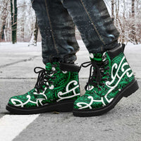 Aotearoa Maori Kowhaiwhai All Season Boots Kakariki Puhoro and Patiki LT9 - Polynesian Pride