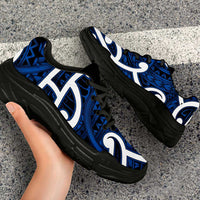 Aotearoa Maori Kowhaiwhai Chunky Sneakers Kikorangi Puhoro and Patiki