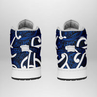Aotearoa Maori Kowhaiwhai High Sneakers AJ1 Kikorangi Puhoro and Patiki LT9 - Polynesian Pride