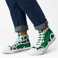 Aotearoa Maori Kowhaiwhai High Top Shoes Kakariki Puhoro and Patiki LT9 - Polynesian Pride