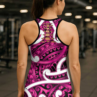 Aotearoa Maori Kowhaiwhai Hollow Tank Top Mawhero Puhoro and Patiki LT9 - Polynesian Pride
