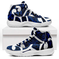 Aotearoa Maori Kowhaiwhai Sneakers J11 Kikorangi Puhoro and Patiki LT9 Blue - Polynesian Pride