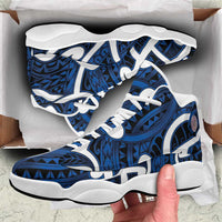 Aotearoa Maori Kowhaiwhai Sneakers J13 Kikorangi Puhoro and Patiki LT9 Blue - Polynesian Pride