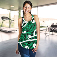 Aotearoa Maori Kowhaiwhai Women Racerback Tank Kakariki Puhoro and Patiki LT9 - Polynesian Pride