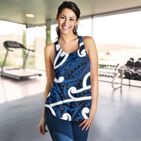 Aotearoa Maori Kowhaiwhai Women Racerback Tank Kikorangi Puhoro and Patiki