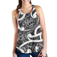 Aotearoa Maori Kowhaiwhai Women Racerback Tank Kiwikiwi Puhoro and Patiki LT9 - Polynesian Pride