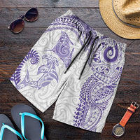 Aotearoa Māori Sea Animals – Men's Shorts – Manta Ray & Shark Moko Pattern LT03 Purple - Polynesian Pride