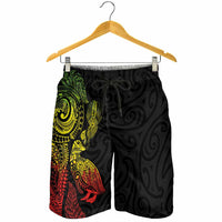 Aotearoa Moko Tribal Tattoo Shorts for Men New Zealand Maori Penguin and Fantail Reggae Style