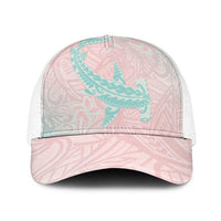 Baby Pink Gradient Polynesia Baseball Net Cap Hawaiian Tribal Hammerhead Shark Tattoo LT14 One Size White Baby Pink - Polynesian Pride