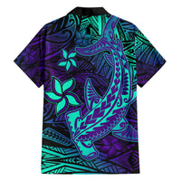 Purple Polynesian Family Matching Summer Maxi Dress and Hawaiian Shirt Tribal Hammerhead Shark LT14 - Polynesian Pride