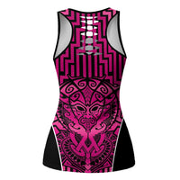 Basketball New Zealand Hollow Tank Top Pink Maori Ta Moko Indigenous LT9 - Polynesian Pride