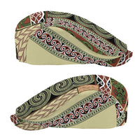 Beige Aotearoa Kowhaiwhai Pattern Jeff Hat NZ Maori Quilt Style - Polynesian Pride