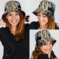 Black Palaka Hawaii Leis Bucket Hat Hawaiian-plaid Elegant Tropical Vibes LT14 - Polynesian Pride