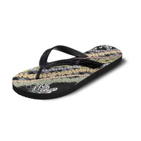 Black Palaka Hawaii Leis Flip Flops Hawaiian-plaid Elegant Tropical Vibes LT14 - Polynesian Pride