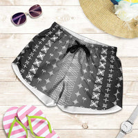 Black Samoa Malu Tattoo Inspired Shorts for Women