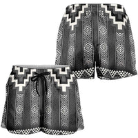 Black Taniko Aotearoa Shorts for Women Niho Taniwha Mix Poutama LT14 - Polynesian Pride