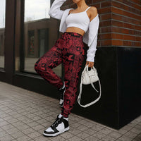 Black Tonga Kilisimasi Fiefia Jogger Pants Pacific Patchwork Xmas Vibes - Polynesian Pride