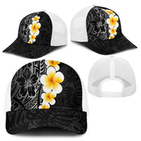 Black Tropical Plumeria With Galaxy Polynesian Art Baseball Net Cap LT14 - Polynesian Pride
