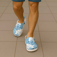 Blue Aloha Hawaii Clogs Shoes Monstera Hibiscus Plumeria Seamless Vibes - Polynesian Pride