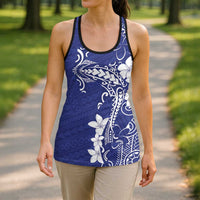 Blue Hawaii Hollow Tank Top Hammerhead Shark Tattoo Curve Polynesian - Polynesian Pride