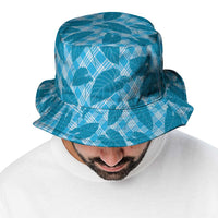 Blue Hawaii Kalo Palaka Motifs Bucket Hat Hawaiian Taro Leaves Elegant Vibes LT14 - Polynesian Pride