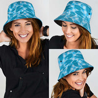 Blue Hawaii Kalo Palaka Motifs Bucket Hat Hawaiian Taro Leaves Elegant Vibes LT14 - Polynesian Pride
