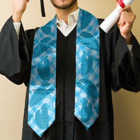 Blue Hawaii Kalo Palaka Motifs Graduation Stole Hawaiian Taro Leaves Elegant Vibes LT14 - Polynesian Pride