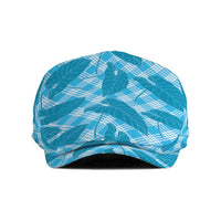 Blue Hawaii Kalo Palaka Motifs Jeff Hat Hawaiian Taro Leaves Elegant Vibes