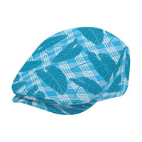 Blue Hawaii Kalo Palaka Motifs Jeff Hat Hawaiian Taro Leaves Elegant Vibes