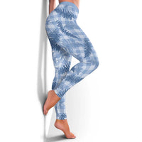 Blue Palaka Hawaii Palapalai Leggings Hawaiian Fern