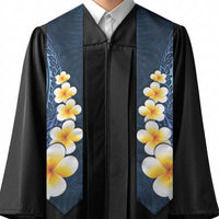 Blue Polynesia Graduation Stole Plumeria Tropical Leaves With Galaxy Polynesian Art LT14 - Polynesian Pride