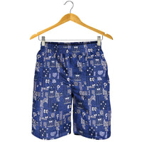 Blue Samoa Manuia Le Kerisimasi Shorts for Men Pacific Patchwork Xmas Vibes - Polynesian Pride
