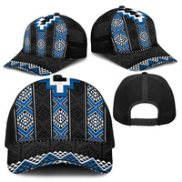 Blue Taniko Aotearoa Baseball Net Cap Niho Taniwha Mix Poutama LT14 - Polynesian Pride