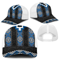 Blue Taniko Aotearoa Mesh Trucker Cap Niho Taniwha Mix Poutama LT14 - Polynesian Pride
