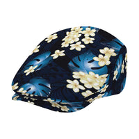 Blue Tropical Hawaii Jeff Hat Seamless Monstera Plumeria Hawaiian Pattern - Polynesian Pride