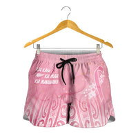 Breast Cancer Awareness Maori Shorts for Women Kia Kaha Kia Maia Kia Manawanui - Polynesian Pride